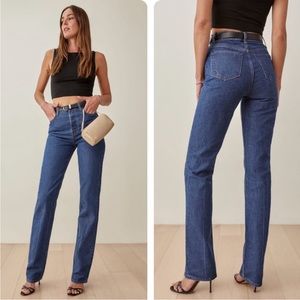 Reformation Cynthia High Rise Straight Leg Long Jeans Size 27